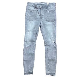 Free People Ivy Distressed Skinny Jeans In Gray Sz 31